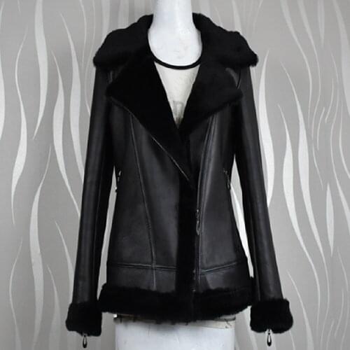 2020 Real Sheep Shearing Skin Autumn Winter Tops Warm Leather Coat Women Vest New Fashion Motorcycle Clothing Sheepskin Sweater