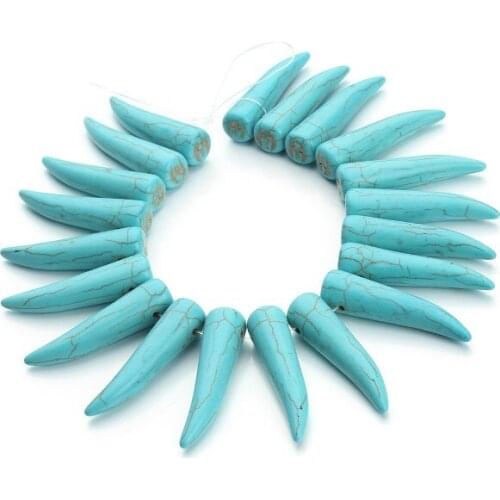 20pcs/lot 10*38mm Imitation ivory Turquoise for DIY Make Jewelry earring Necklace Pendants for wamen sdf3s