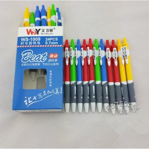 24 Pcs/lot Cute 0.7mm Ballpoint Pen Blue Ink Office Accessories Material Escolar Writing Supply Mark Ball Pen Stationery