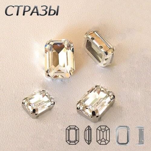 4610 Crystal clear Tctagon Strass Rhinestones For Sewing Loose Pointed Back Rhinestone Diy Clothes Chaton With Claw