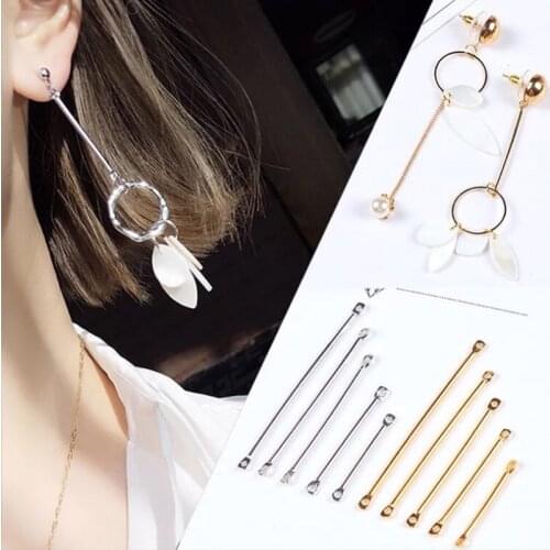 50pc/Pack Double Cylinder Connecting Rod Metal Earrings Ear Clip Ear Hook DIY Handmade Ear Jewelry Materials Accessories