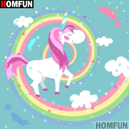 HOMFUN Full Square/Round Drill 5D DIY Diamond Painting "Cartoon unicorn" 3D Embroidery Cross Stitch 5D Home Decor A13893