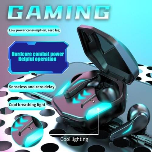 VIRWIR Gaming Wireless Earphone TWS 9D HIFI Low Latency Noise Cancelling Headset LED Bluetooth Sound Bass Game Earplug With Mic