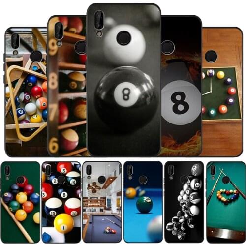 Billiards Balls Pool black Silicone soft Case For Huawei P40 P30 P20 P10 P9 Lite Pro 2019 P smart Y6 Y9 2018 Back cover Shell