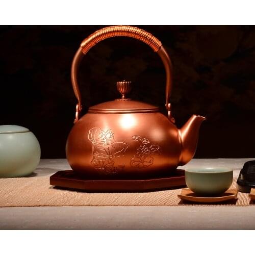 Teapot, copper teapot, kettle, hot water teapot, teapot 1200 ml water, kung fu tea set