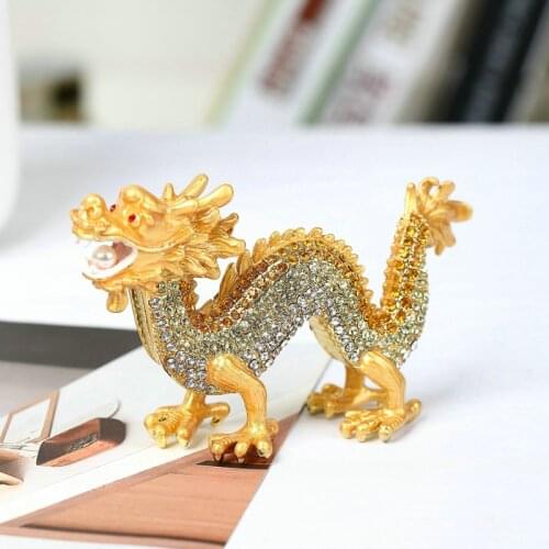 Home Decorative Full Stones Dragon New Year Gifts Birthday Gifts Metal Crafts