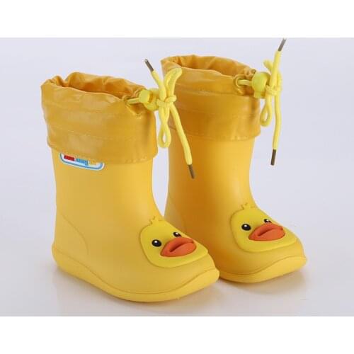 Rain Boots Kids for Girls Waterproof Water Shoes Baby Boys Non-slip Rubber Boots Warm Children Rainboots four Seasons Removable