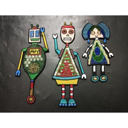 Children Cartoon Robot Fashion Clothing Denim T-shirt Patch Home Mural Clothing Accessories New DIY Hand-sewn Printed Decals