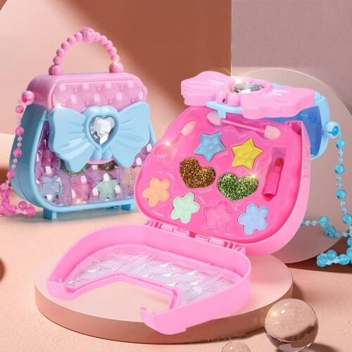 Kids Makeup Set Safe Washable Girls Makeup Handbag Princess Cosmetics Make Up Set For Girls Pretend Play Dress Up Princess Toys