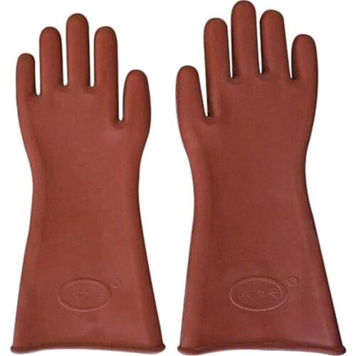 Electrical Insulated Lineman Rubber Gloves Electrician Hand Shape Waterproof Safety Work Gloves 12KV Insulating for Man, Woman