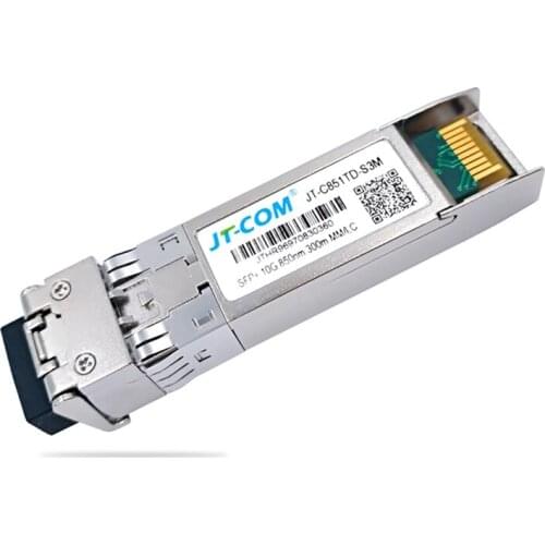 JT-COM 10G SFP+ Duplex LC SFP Module Multi-Mode 850Nm 300M SFP-10G-SR for Mikrotik/Huawei Switch