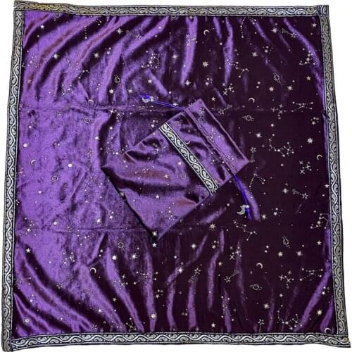 The Dutch Velvet Divination Tablecloth with Bag Dream Constellation Altar Cloth Cards Board Game Table Cover