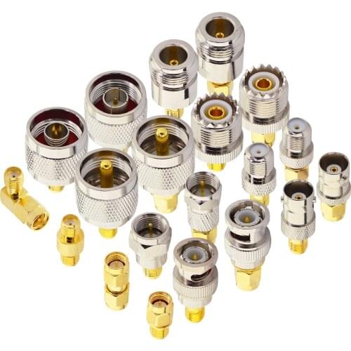 SMA to SMA BNC N F UHF Type Connectors Kits RF Adapter 20 Type