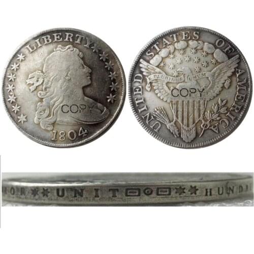 US 1804 Draped Bust Dollar Silver Plated Copy Coin
