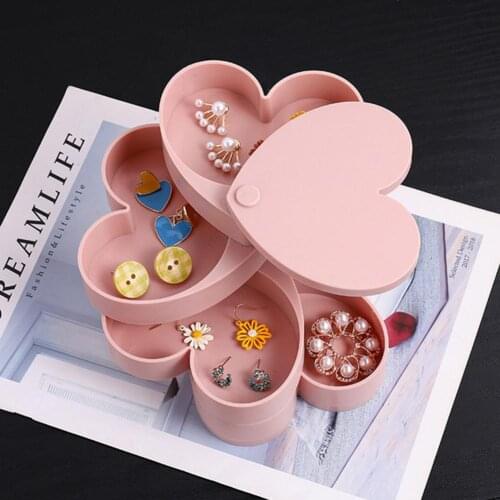 Jewelry Storage Box Rotating Multilayer Organizer Box Beauty Container Storage Box Makeup Container Case Jewelry Stand Boxes