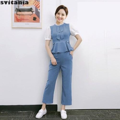 Beautician Work Clothes Beauty Salon Uniform Cosmetics Counter Shopping Guide Clothing Suit Nail Tech Uniform