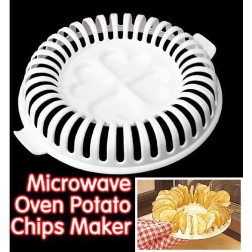 DIY Low Calories Microwave Oven Fat Free Potato Chips Maker Set Never Hurt Fingers Potato Slicer Chips Maker Tools