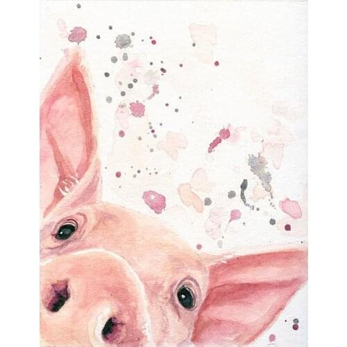 Cute Pig Diamond Painting Full Round Diamond Embroidery Cartoon Picture Of Rhinestones 5D Diamond Mosaic Animal Decor Home BY857