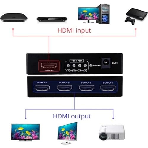 MT-SP104M HD HDMI splitter 1 in 4 out, one point four hdmi1 point 4 split screen 4K
