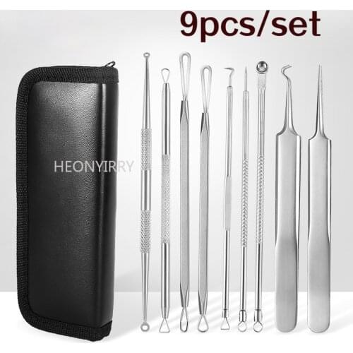 Beauty Blackhead Remover Stainless Steel Extractor Pimple Acne Tool Kit Face Skin Care Tools Needles Facial Pore Cleaner