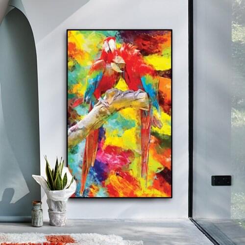 Wall Art Canvas Prints Animal Canvas Art Paintings On The Wall Canvas Pictures Abstract Colorful Parrot Posters Room Wall Decor