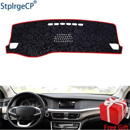 Rose Pattern Non-slip Car Dashboard Cover Dash Mat Pad DashMat ANti-UV Car Sticker for GEELY Emgrand GT 2015-2018 Car Styling