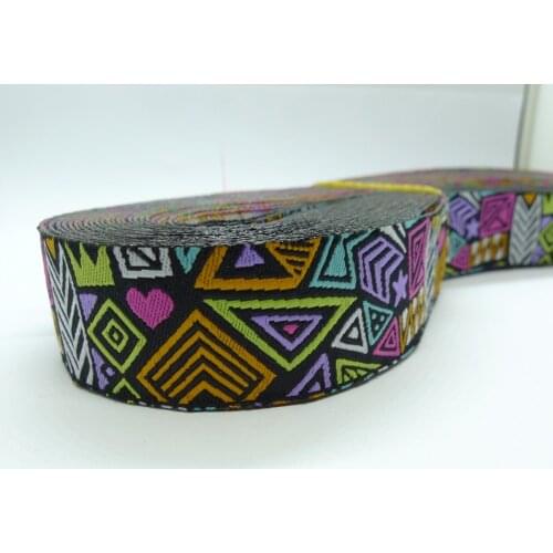 10 Meters 7/8'' 22mm Abstract Tribal Pattern Dog Collar Woven Jacquard Ribbon