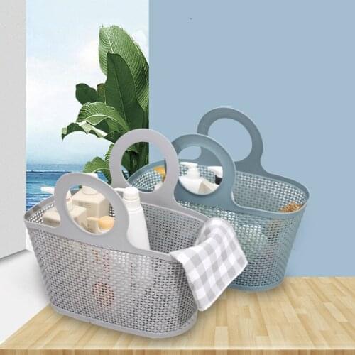 Plastic Portable Bath Basket Bathroom Products Shampoo Sundries Storage Basket Multi-functional Hollow Small Basket