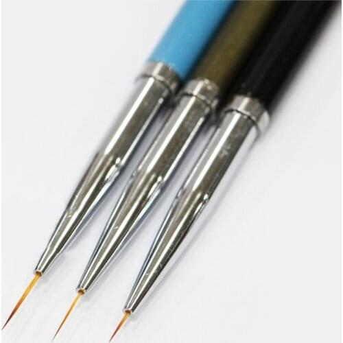 Professional 3pcs metal Nail Art Design Painting Drawing Pen Brush Set Nail DIY Tool H0042