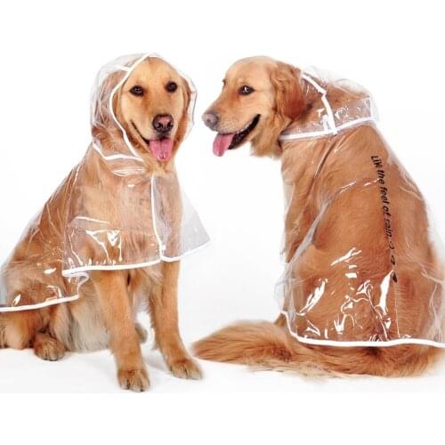Transparent Simple Style Dog Raincoat For Medium Big Dog Clothes Waterproof Dog Poncho Coat Pet Clothes Dog Supplies Raincoats