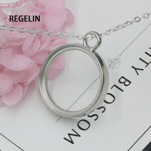 REGELIN 10pcs Silver/gold Base Blank Bezel Pendant Tray Cabochon Setting Round Pendant Trays for Earrings Necklace Jewelry DIY