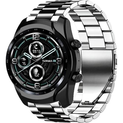 Luxury stainless steel Strap For Ticwatch Pro 3 GPS 4G/LTE 2020 GTX E2 S2 Band Bracelet For Ticwatch 2/E/C2 wrist belt