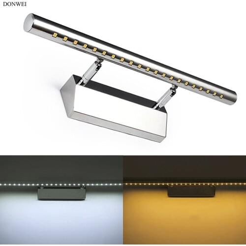 DONWEI 3W 5W 7W LED Wall Lamp Mirror Light Modern Style Home Decor Stainless Steel Wall Lights for Bedroom Bedside Bathroom