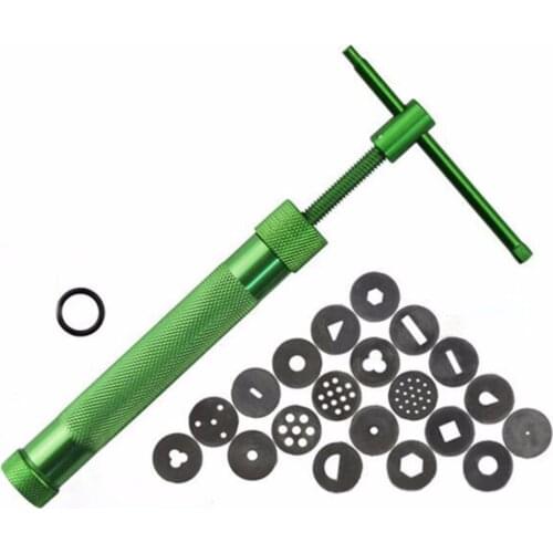 Rotating Polymer Clay Kit Tool Green Clay Extruders Sculpture Gun Clay Sugar Paste Extruder Fondant Cake Sculpture Gun Tools