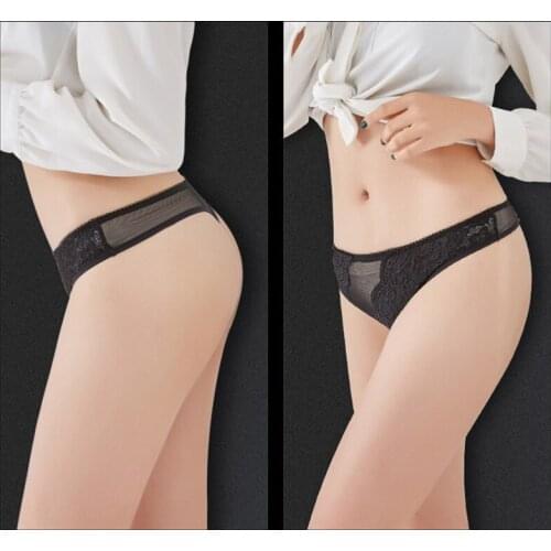 Women Panties Sexy Lingerie Lace Briefs Femal Sexy G-String Thong Fashion Transparent Knickers Intimate T-back Ladies Low-Rise