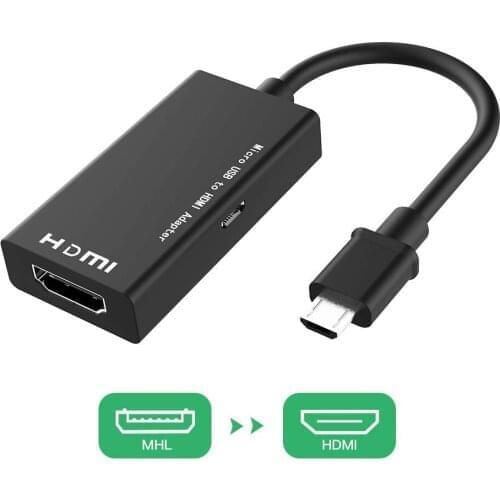 100PCS Micro USB to HDMI Adapter MHL Micro USB Male to 1080p HDMI Female Converter Cable for Samsung Galaxy S3 S4 S5 Note 2 Tab3