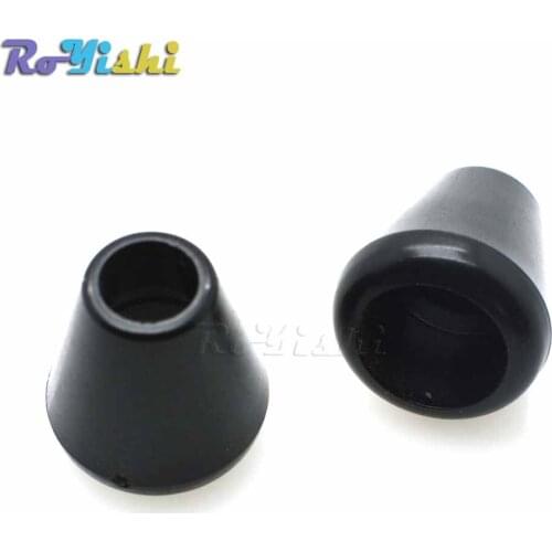 100pcs/pack Zipper Pull Ends Bell Stopper Without Lid Cord Lock Plastic Black Hole Size:5.7mm