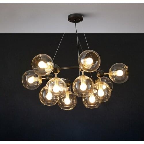 2021 new product creative industrial style living room lamp luxury bedroom glass ball bedroom dining room Chandelier