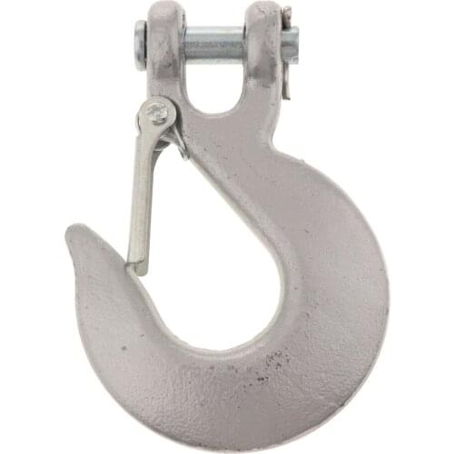 3/8 Inch Silver Half-Linked Winch Hook Tow Crane Lift w/Clevis Safety Latch for 4x4 ATV UTV 12000 Lbs Load Limit