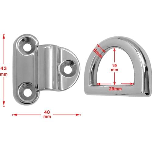 3pieces Small Folding Pad Eye Deck Lashing Ring Staple Cleat for Boat Marine