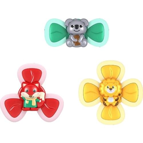 3pcs Suction Cup Kid Toys Kid Bath Toys Suction Cup Spinning Top Sucker Top For Childrens Table Bathtub