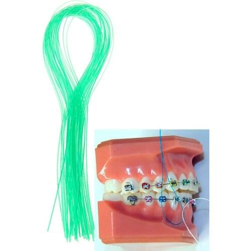 30pcs/lot Dental Floss Threader Dental Traction Line Oral For Crown Brace Bridge Implant Hoop Threading Braces Steel Traction