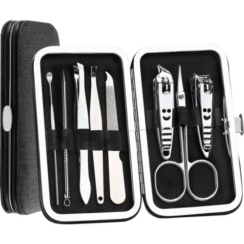 8pcs/set Portable Stainless Steel Nail Trimming Tools Nail Clippers Set Home Manicure Pedicure Nail Clippers Kits