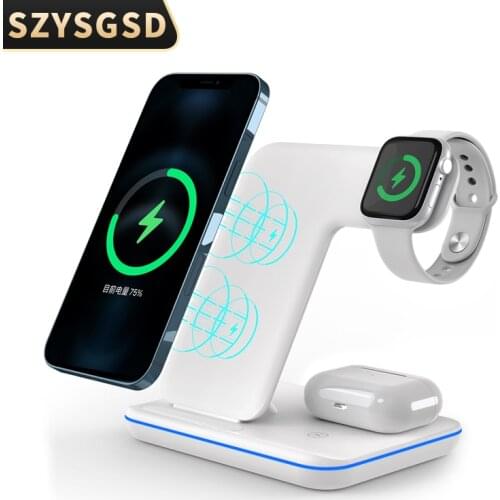 3 in 1 15W Qi Wireless Charger For iPhone 12 11 XS XR X 8 Samsung S20 Fast Charger Stand for Apple Watch 5 4 3 Airpods Pro