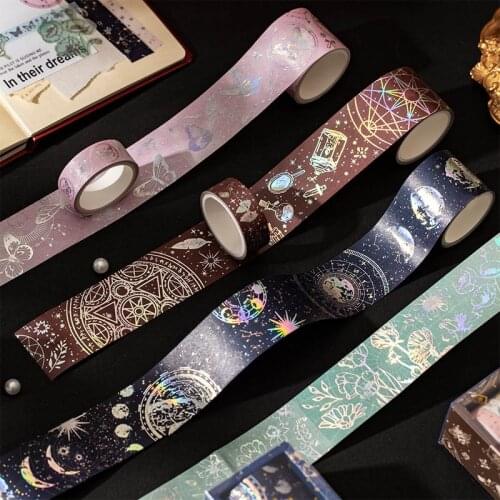 5 Pcs/Set Stars Laser Washi Tape Flower Butterfly Masking Tape Decorative Adhesive Tape Sticker Scrapbooking Diary Stationery