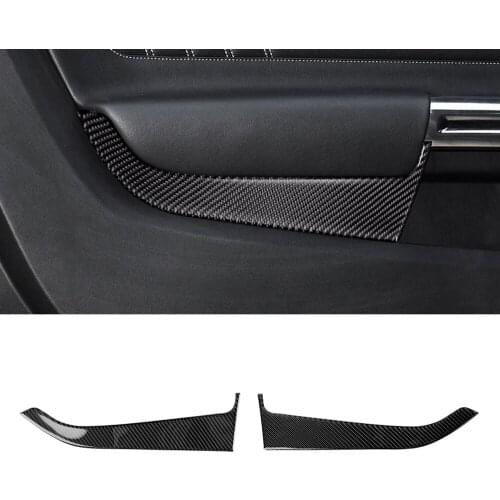 Auto Front Rear Door Panel Decoration Cover Trim for Ford Mustang 2015 2016 2017 2018 2019 2020 2021 Car Accessory Carbon Fiber