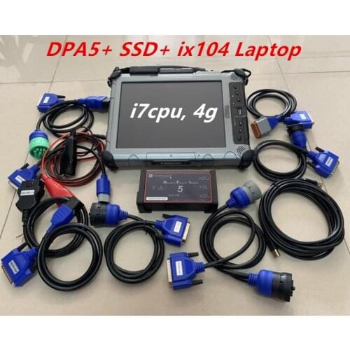 Diagnostic Dearborn Protocol Adapter 5 DPA5 Heavy Duty Truck Scanner with ix104 tablet i7 4g Laptop ssd Software Installed