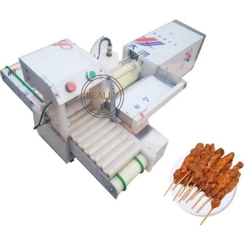 Electric System Meat Skewer Maker Machine Automatic Stainless Steel Beef Mutton Chicken Heart Kebab String Machines