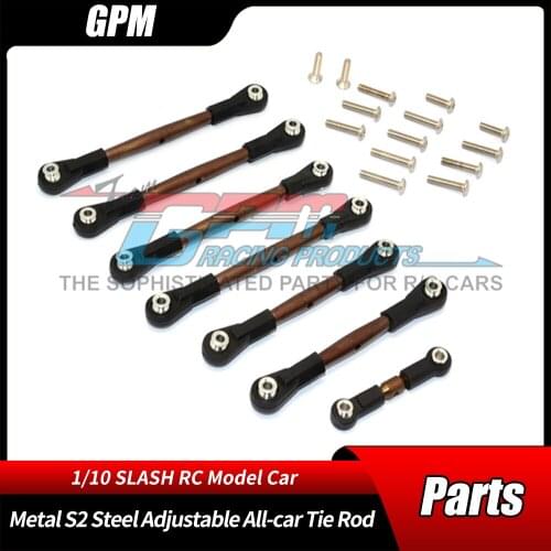 GPM 1/10 SLASH 4X4 Short-course Truck Refit Upgrade Accessories Metal S2 Steel Adjustable All-car Tie Rod RC Car Parts