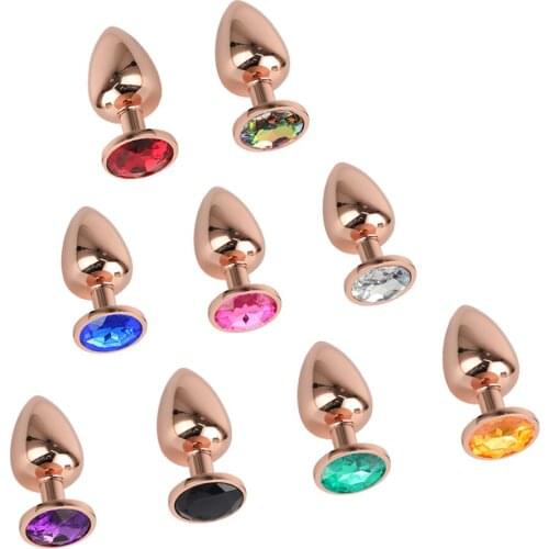 Crystal Jewelry Metal Anal Plug Anal Sex Toys Heart Shaped Butt Plug Anal Beads Puttplug For Women Man Couples Adult Product